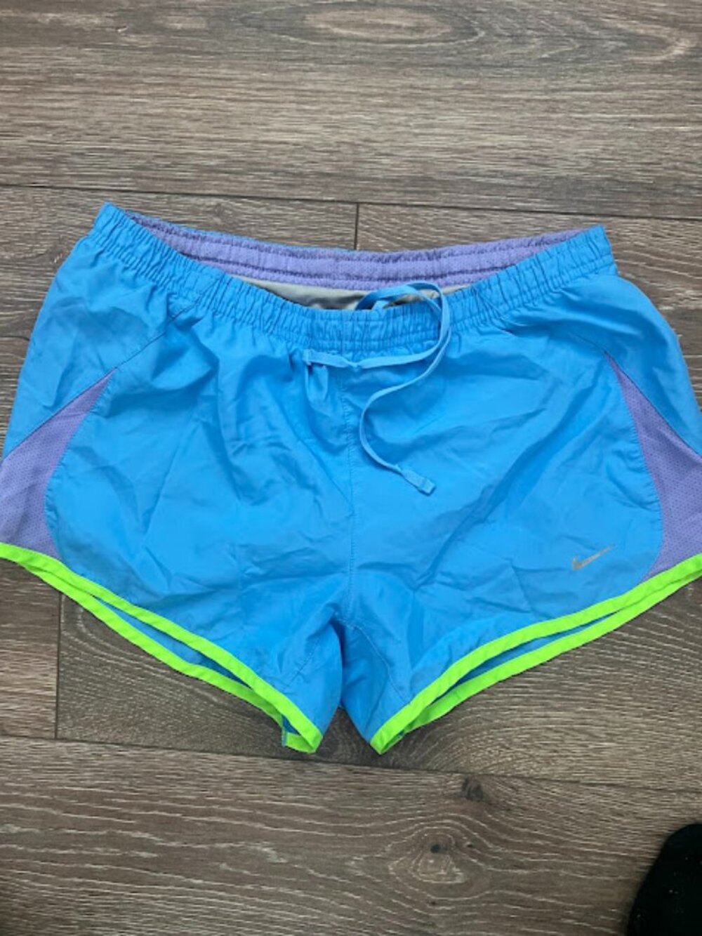 Nike Blue Lined Drawstring Running Athletic Shorts Size Small